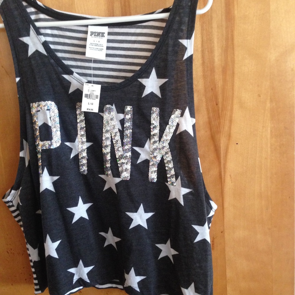 Victoria’s Secret women’s striped sparkly tank top